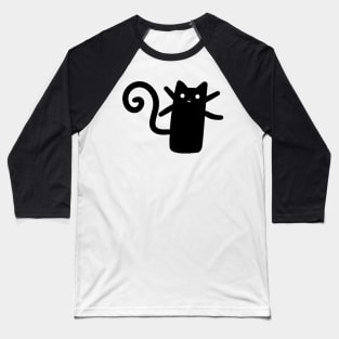 Teeny Tiny Black Cat Baseball T-Shirt